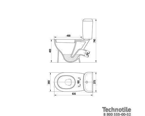 Унитаз-компакт Сити сиденье мягкое однорежимная арматура