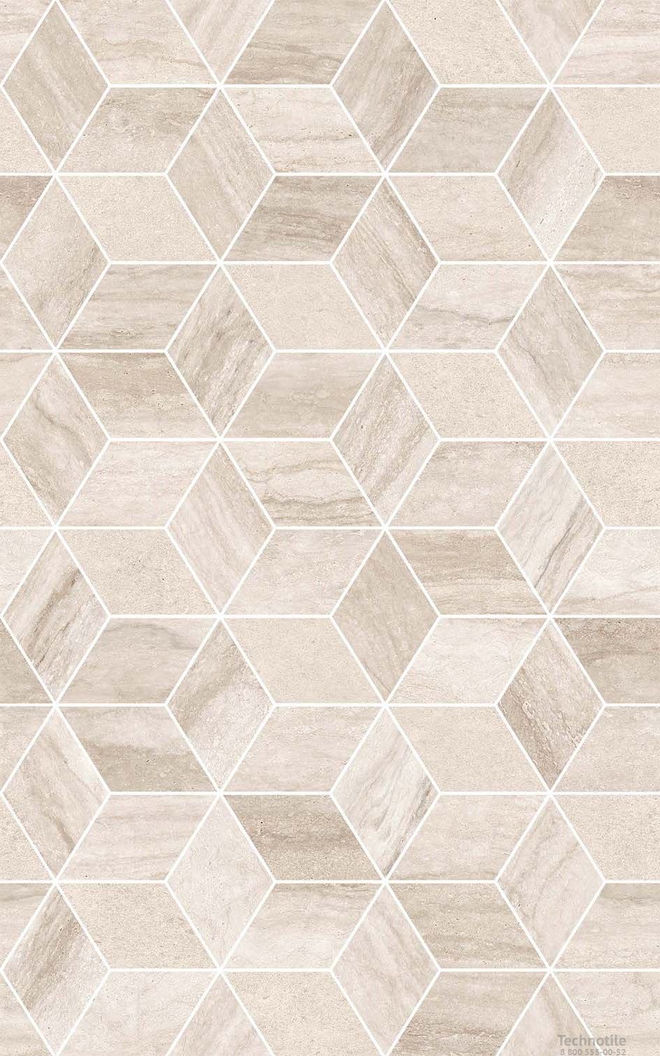 Плитка керамическая Треви 02 Бежевый низ матовый