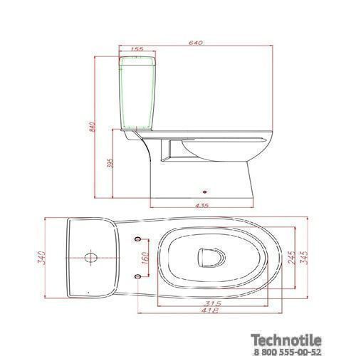 Унитаз-компакт Альбано R сиденье жесткое однорежимная арматура со стоп функцией