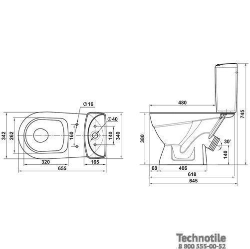Унитаз-компакт Палермо сиденье мягкое однорежимная арматура со стоп функцией