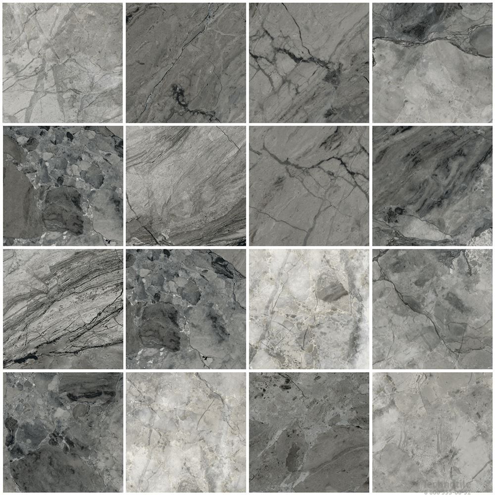 Мозаика 7.5x7.5 керамогранит MarbleSet Иллюжн Темно-серый лаппатированный