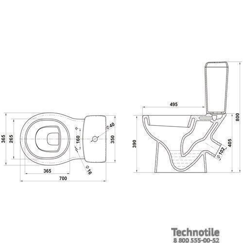 Унитаз-компакт Чезаро сиденье жесткое однорежимная арматура со стоп функцией