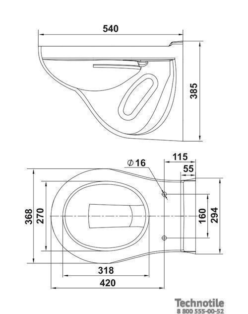 Унитаз консольный Гранд 