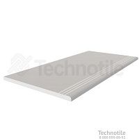 Ступень с капиносом керамогранит Граните Альта Светло-серый структурный